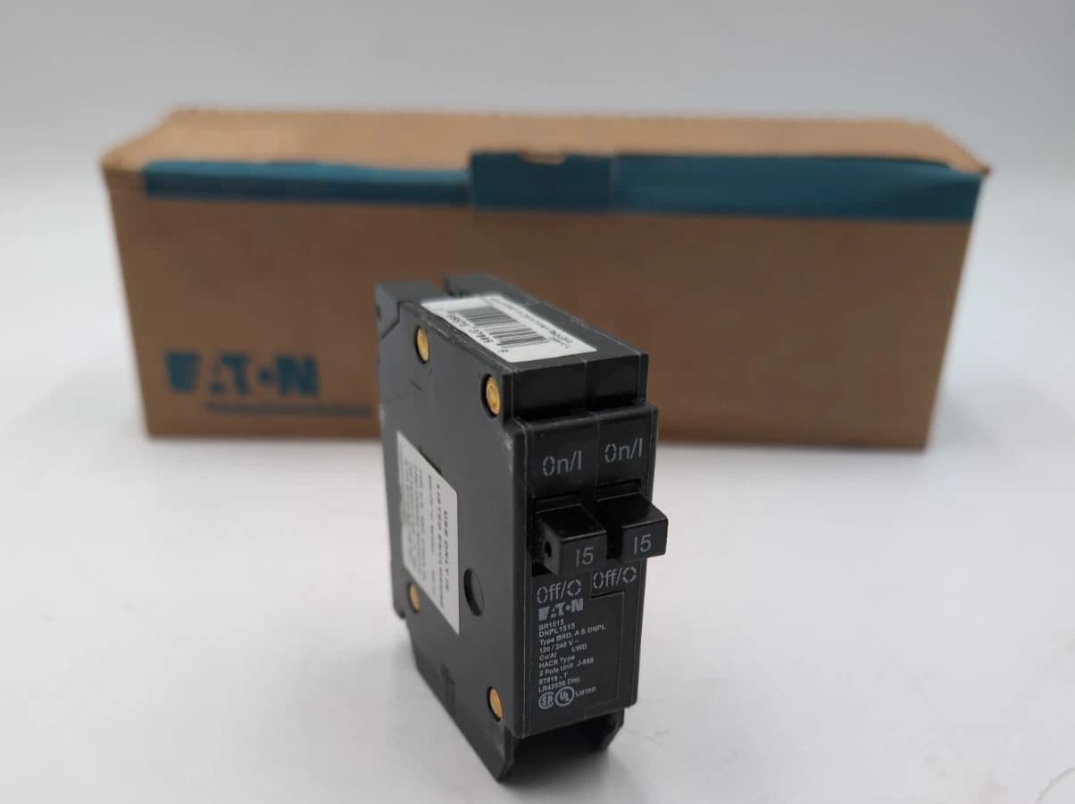 10PC Eaton BR1515 Double Circuit Breaker 15A 2P 120V BR Plug On 15 Amp Two 1Pole – image 1