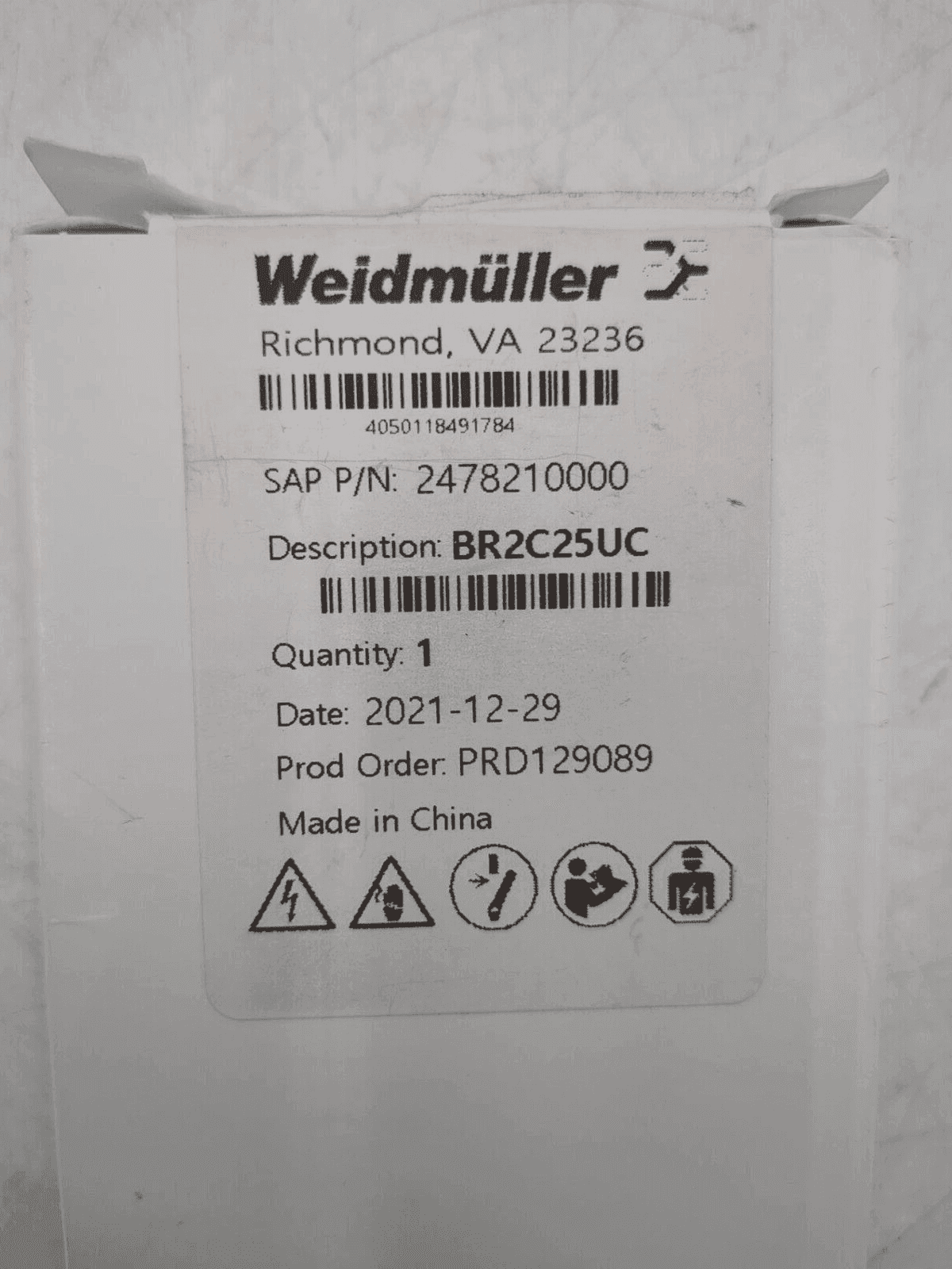 Weidmuller BR2C25UC Circuit Breaker — image 1 of 6