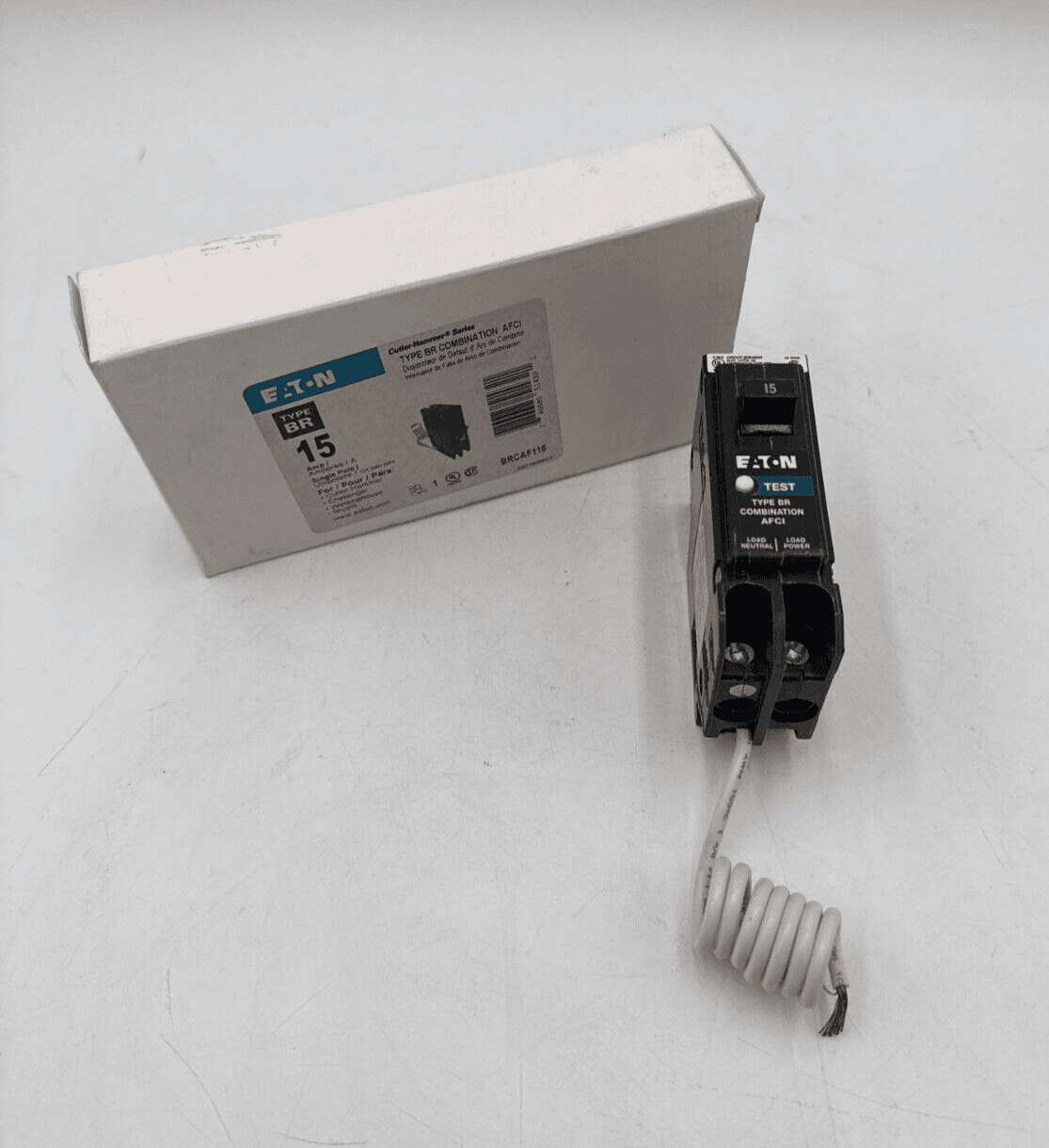 Eaton BRCAF115 Circuit Breaker 15A 120V 1 Pole Plug On – image 1