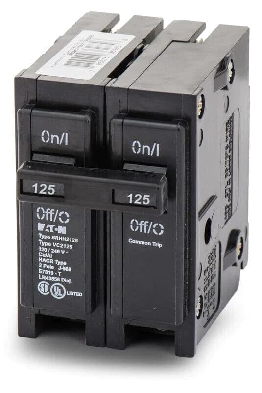 Eaton BRHH2125 Plug On Circuit Breaker 125A 2P 120/240V 1PH BRHH 125 Amp 2 Pole – image 1
