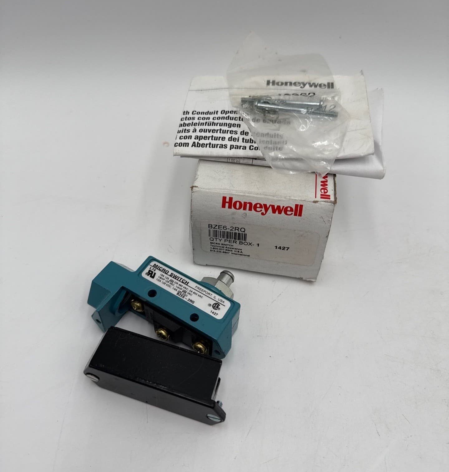 Honeywell BZE6-2RQ Limit Switch Microswitch 15A 125/250/480V – image 1