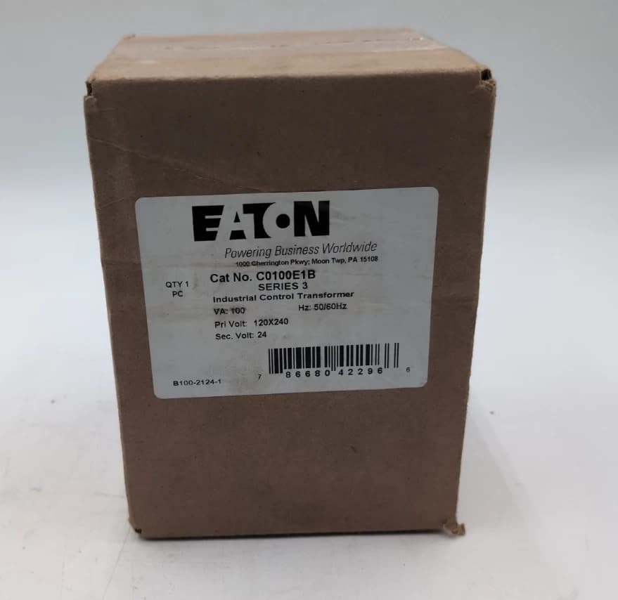 Eaton C0100E1B Type MTE Industrial Transformer 100VA 120x240V NEW – image 1