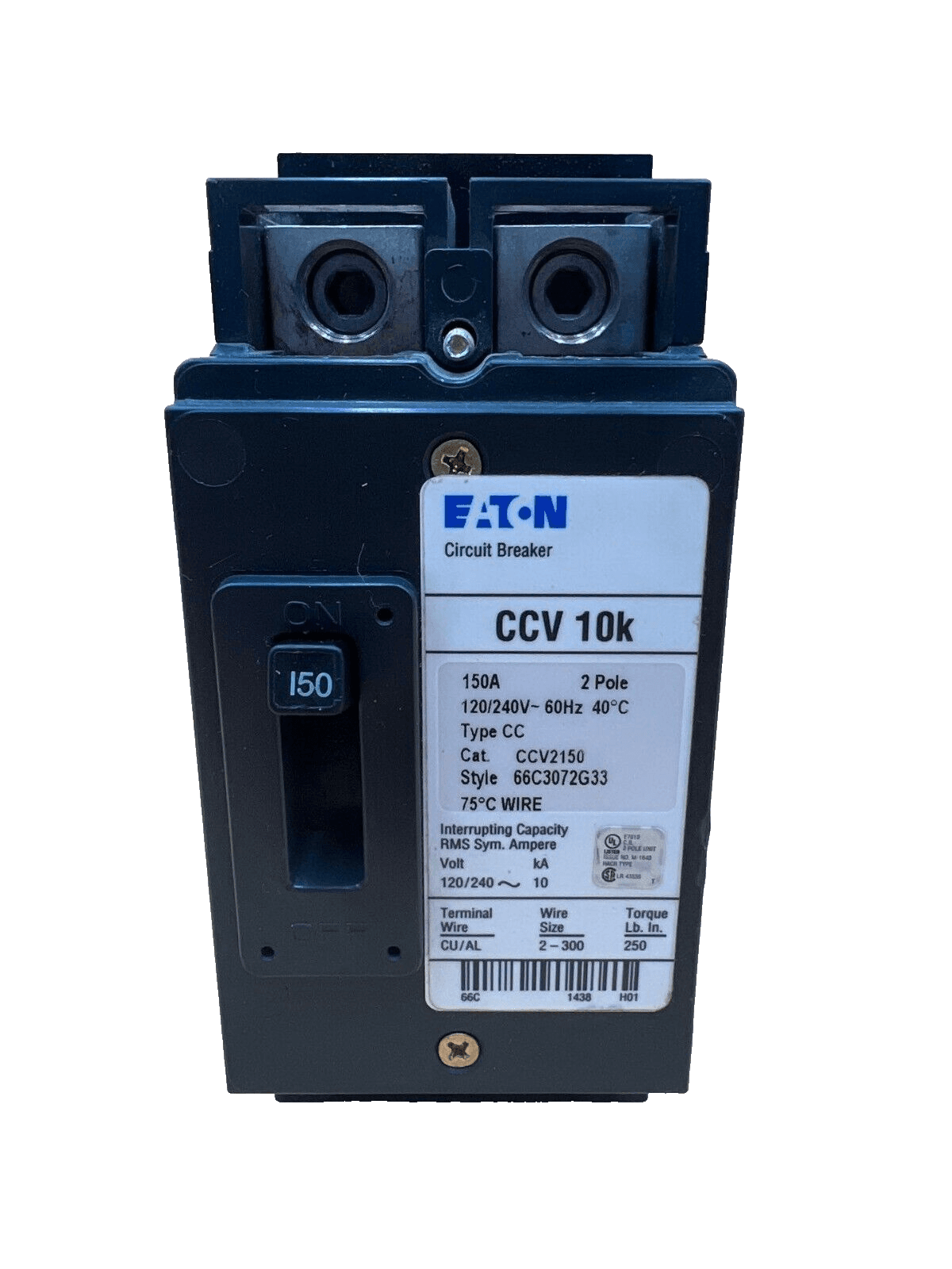 Cutler Hammer CCV2150 Circuit Breaker 150A 240V 2P CCV 150 Amp 2 Pole – image 1