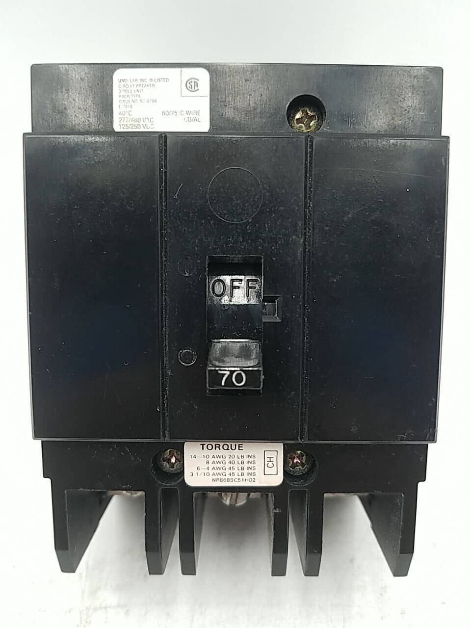 Cutler-Hammer CH3070 Circuit Breaker — image 1 of 7