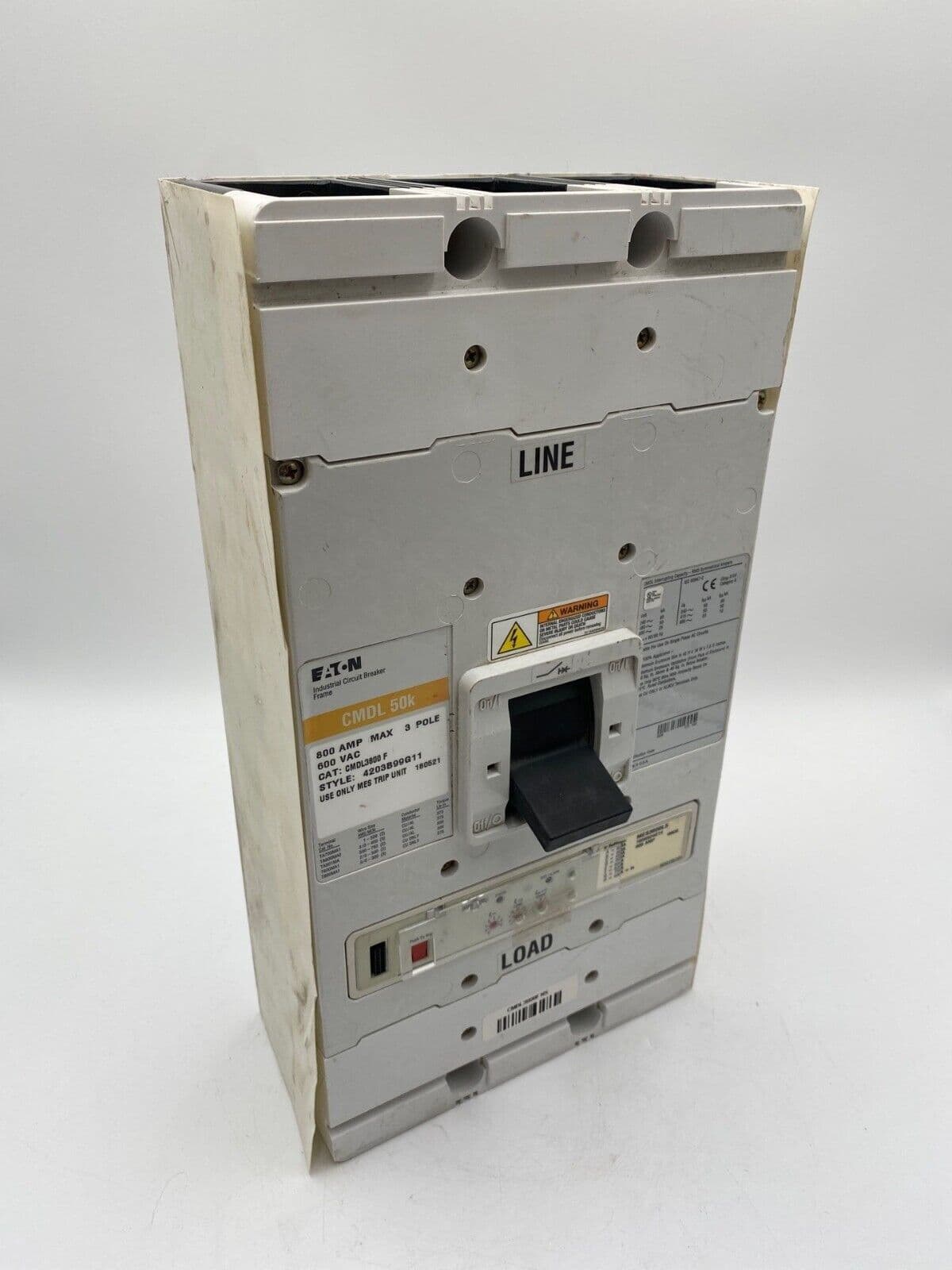 Eaton CMDL3800 Circuit Breaker 800A 3P 600V 3PH CMDL Bolt On 800 Amp 3 Pole – image 1