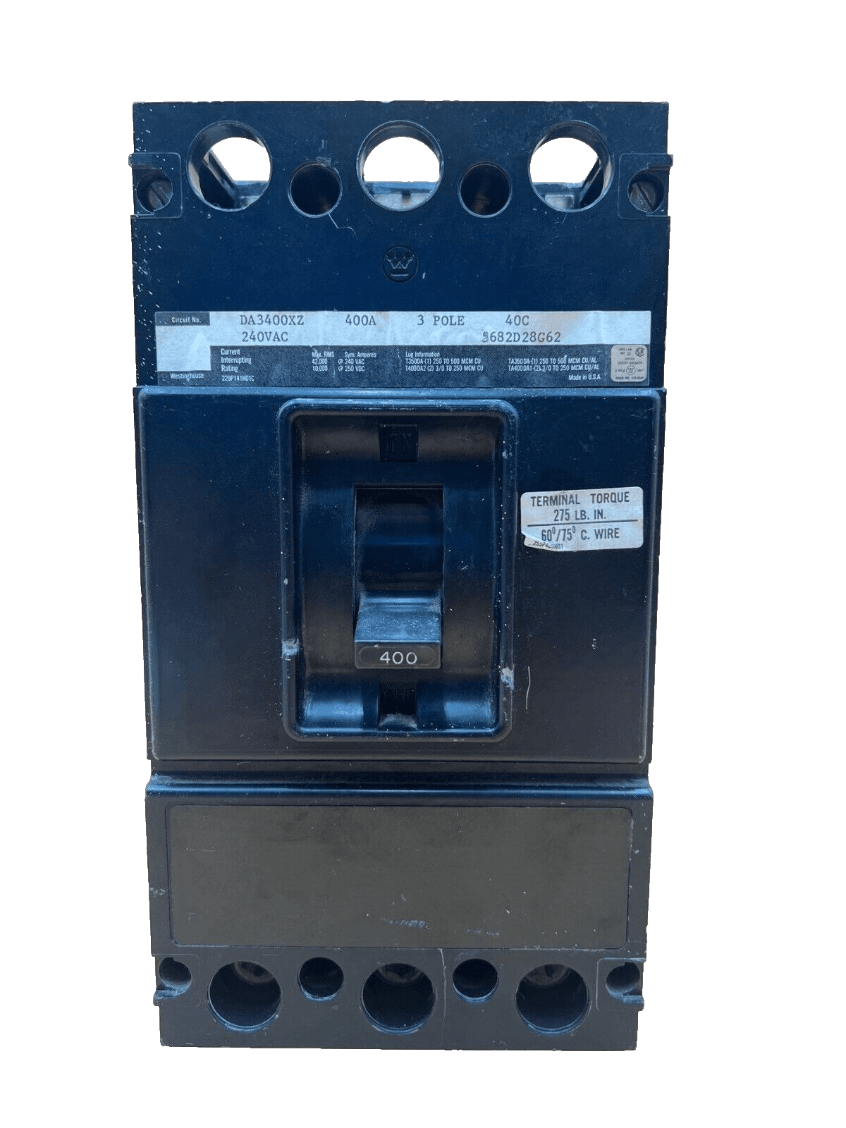 Westinghouse DA3400XZ Circuit Breaker — image 1 of 7