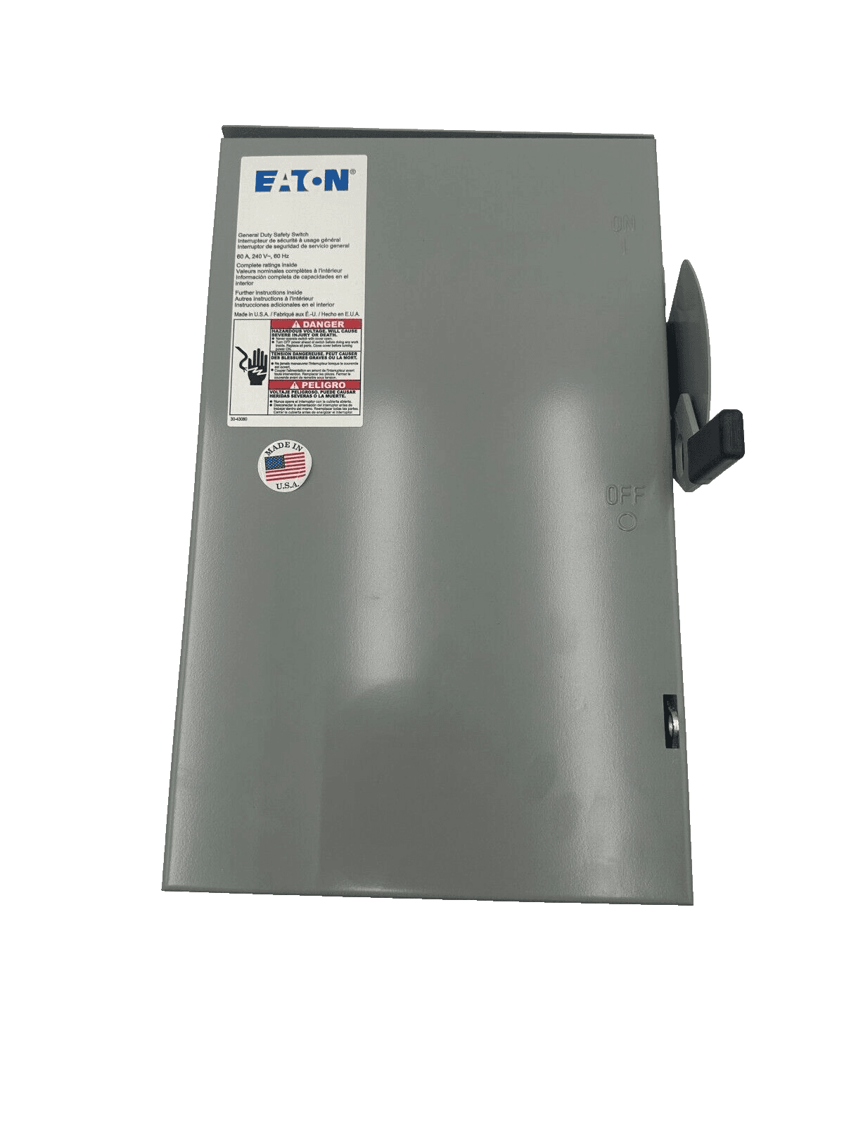 Eaton DG222NRB Safety Disconnect Switch 60A 2P 240V 60 Amp 2 Pole 3R Outdoor – image 1