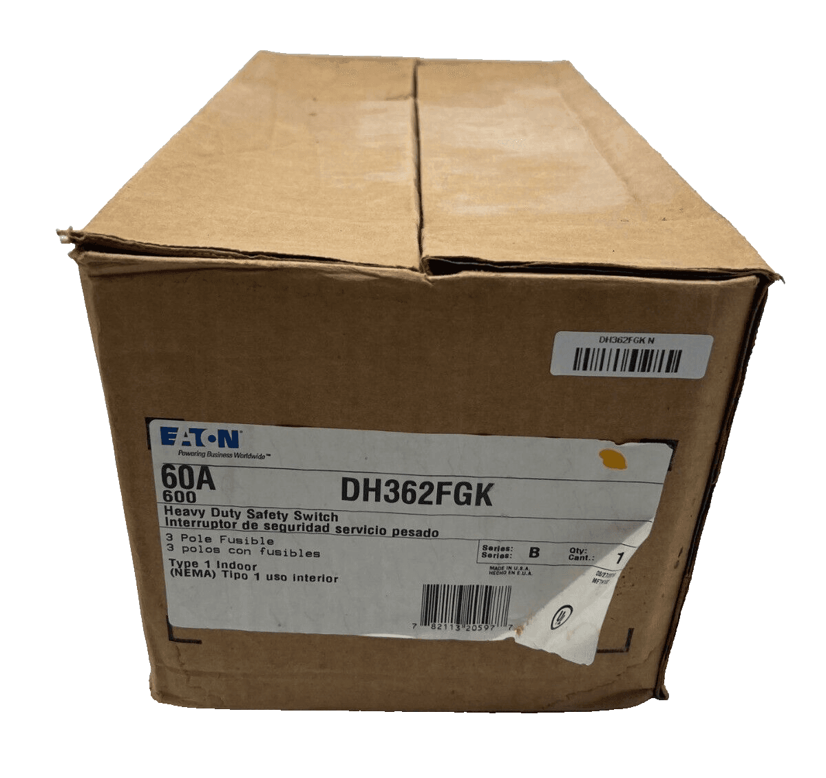 Eaton DH362FGK Safety Disconnect Switch 60A 3P 600V Type 1 Indoor Enclosure NEW – image 1
