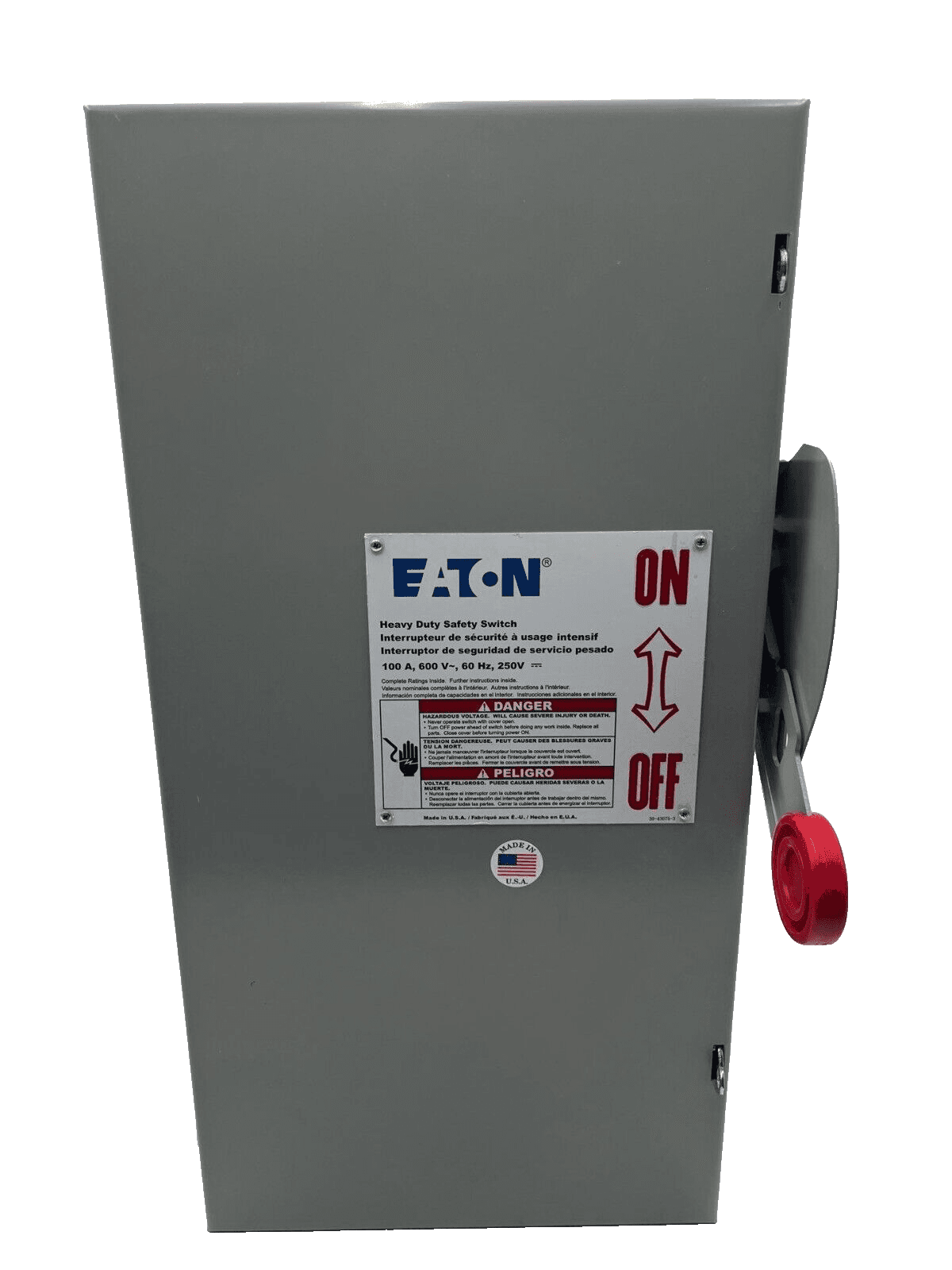 Eaton DH363UGK Safety Disconnect Switch 100A 3P 600V Type 1 Indoor Enclosure – image 1