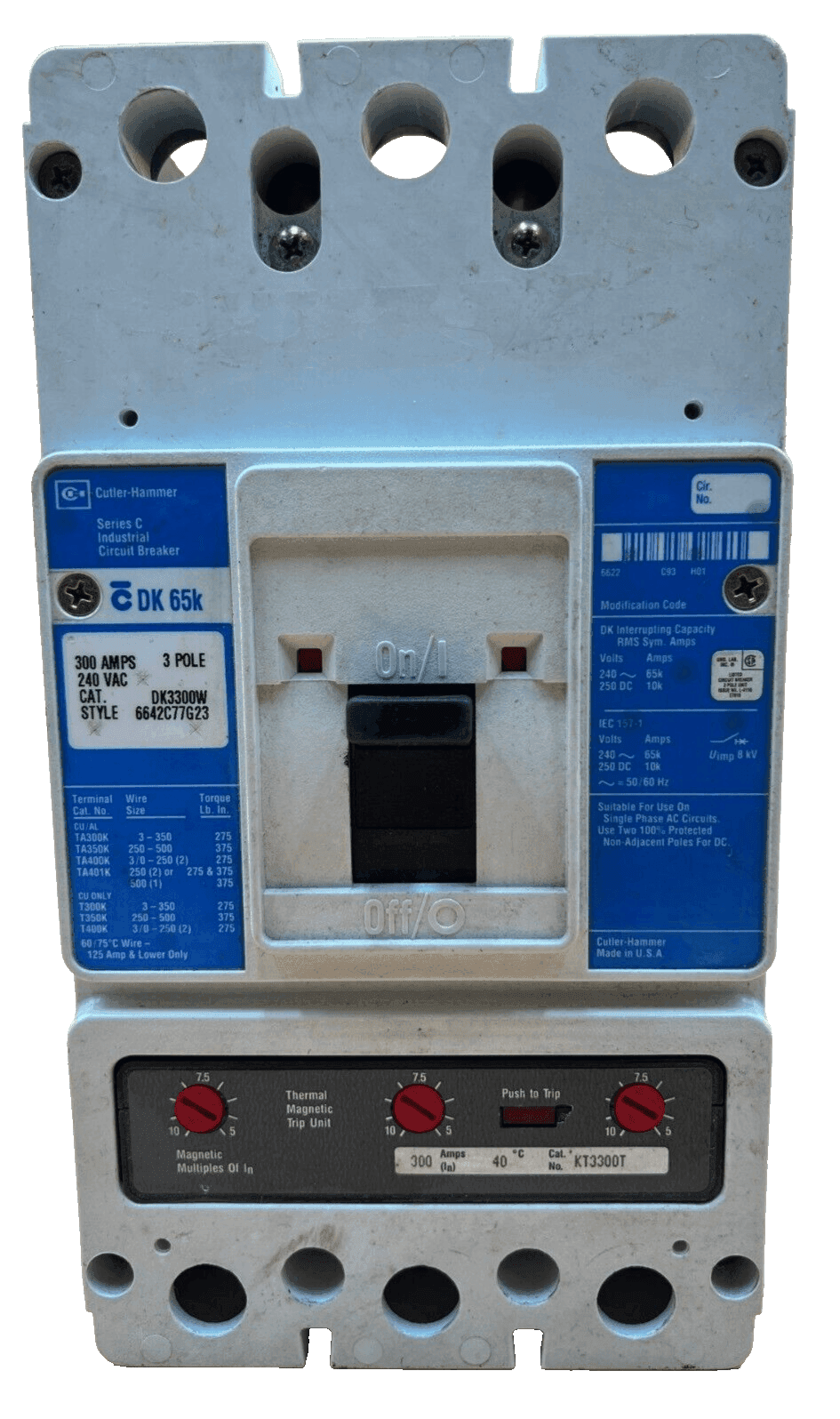 Cutler-Hammer DK3300W Circuit Breaker — image 1 of 7