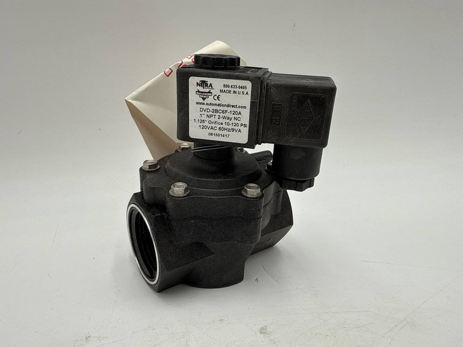 Nitra DVD-2BC6F-120A Solenoid Valve 1" NPT 2-Way NC 1.125" Ori 10–120 PSI