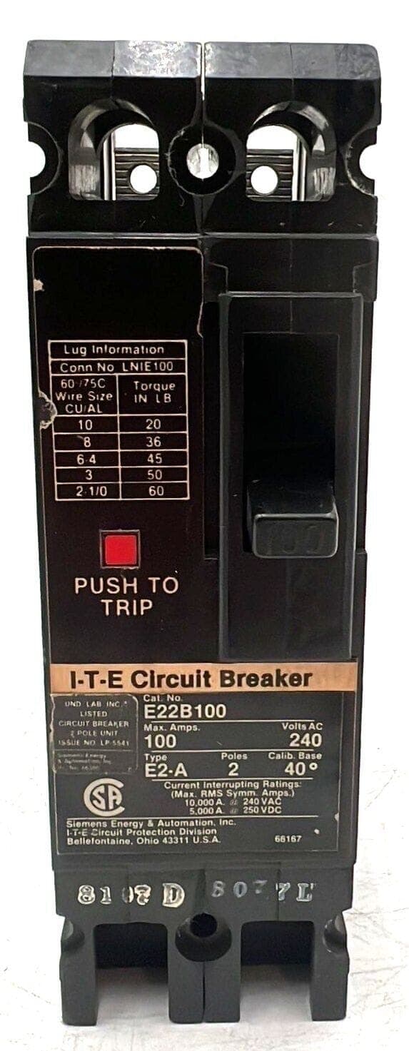 Siemens E22B100 Circuit Breaker — image 1 of 7