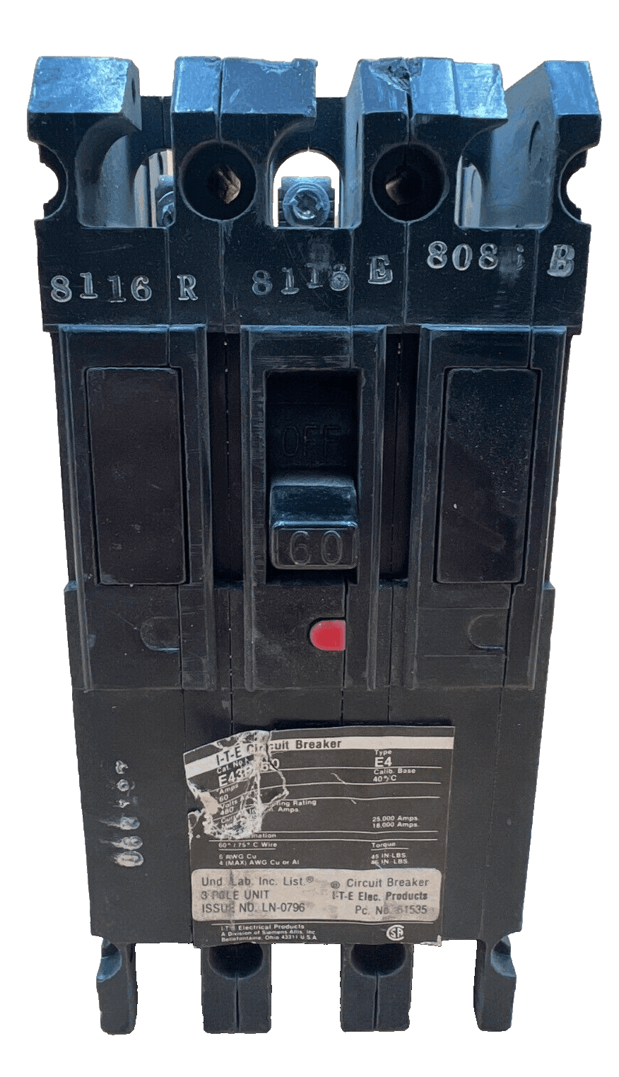 Siemens E43B060 Circuit Breaker — image 1 of 7