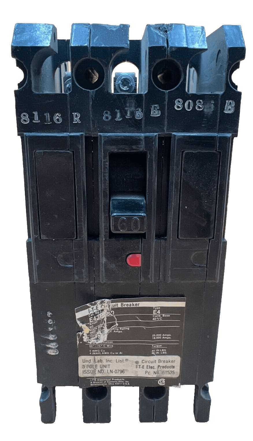Siemens E43B060 Circuit Breaker — image 1 of 7