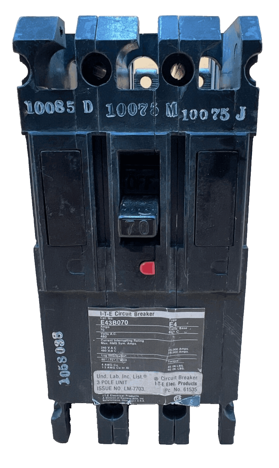 ITE E43B070 Circuit Breaker — image 1 of 6