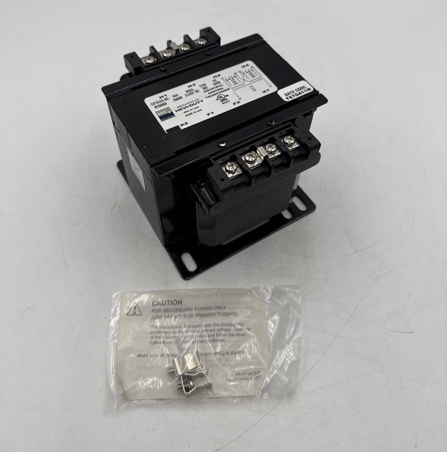 EGS Hevi-Duty E500 Control Transformer — image 1 of 8