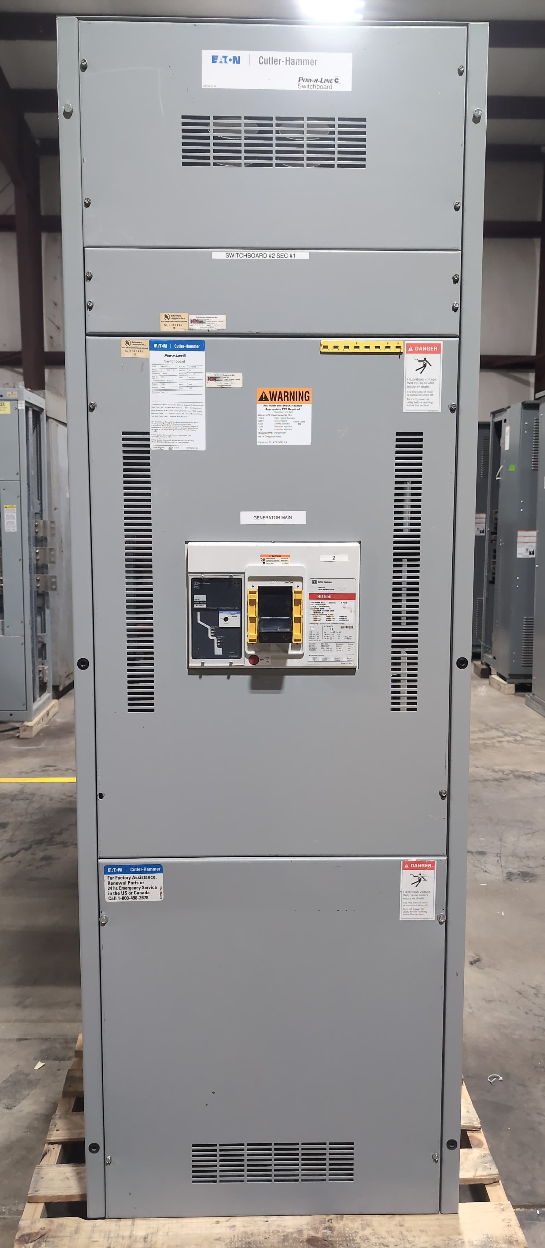 Eaton PRLC Switchboard 1600A 480/277V 3PH 4W MCB RD316T32W LSI RES1600LSI Indoor