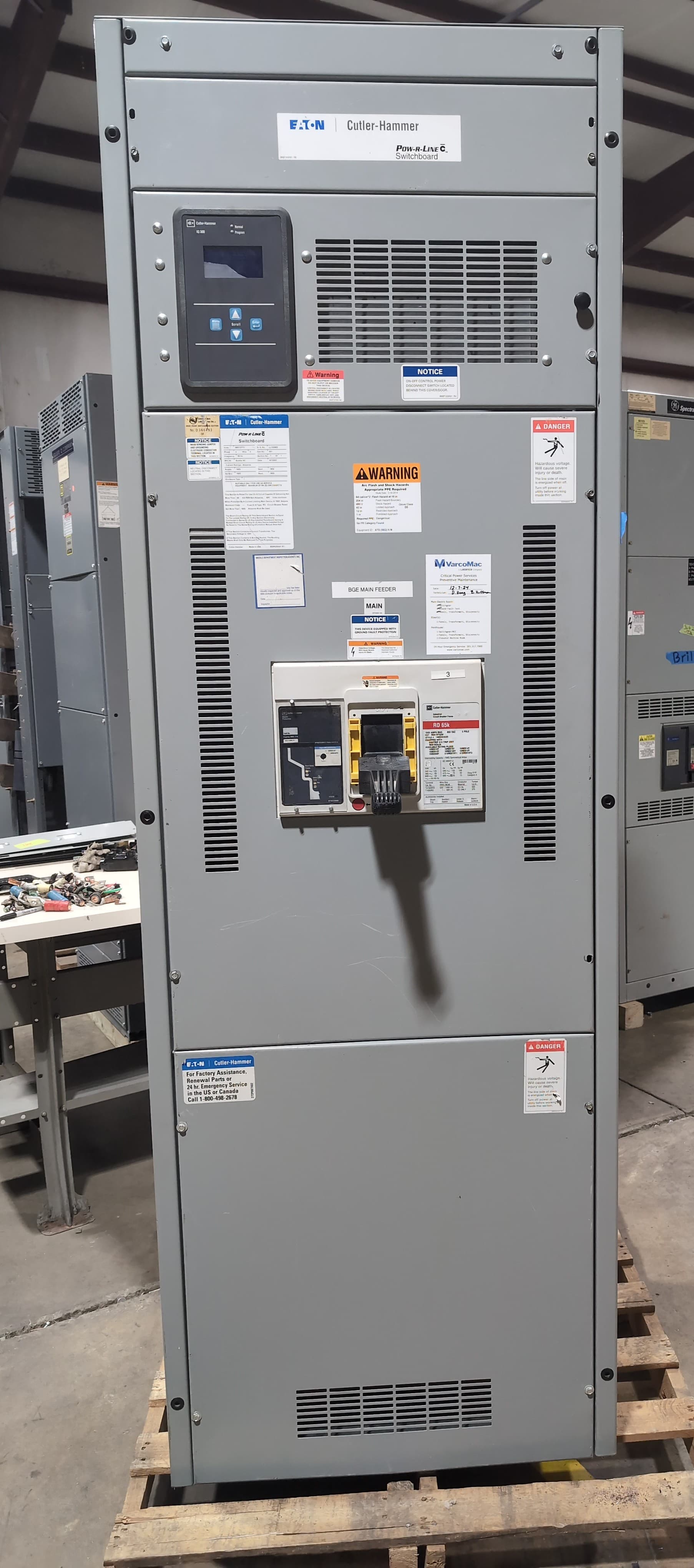 Eaton PRLC Switchboard 1600A 480/277V 3PH 4W MCB RD316T32W LSI RES1600LSI IQ300 – image 1