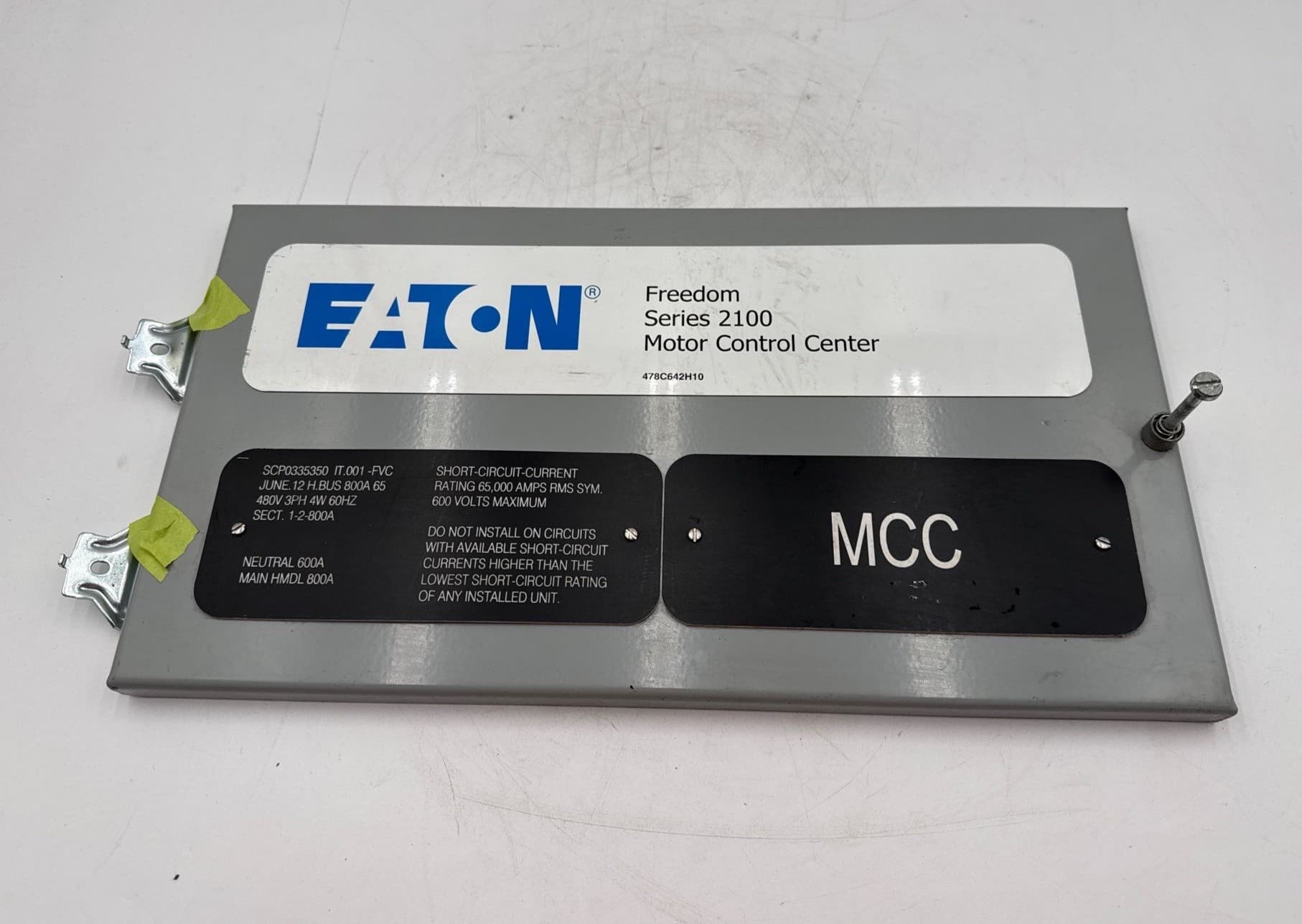 Eaton Freedom Series 2100 Name Plate Filler 8-1/2 x 15-1/2 Motor Control Center – image 1