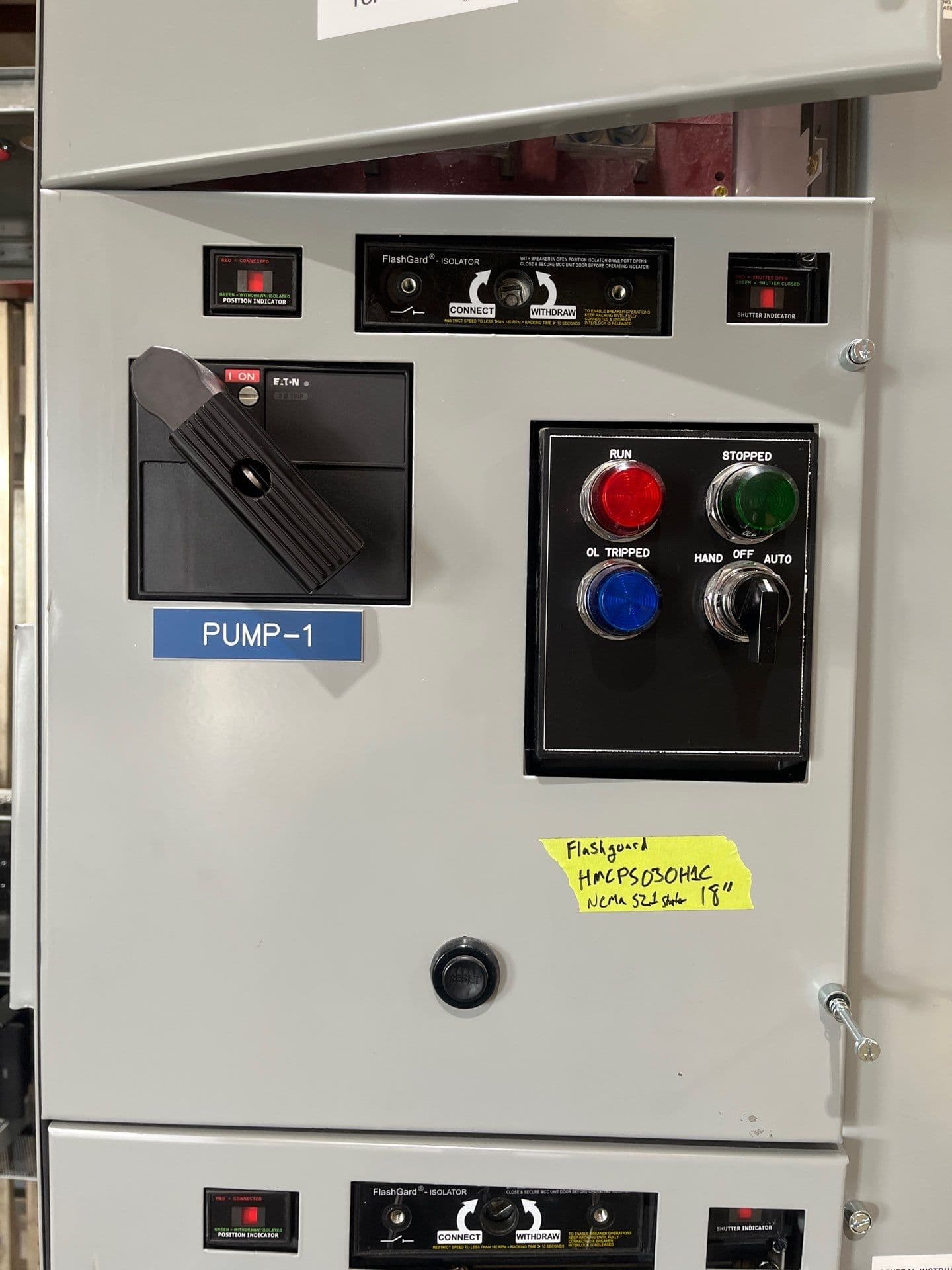 Eaton Freedom FlashGard 18" 30A Combo MCC Bucket HMCPS030H1C Size 1 Starter – image 1