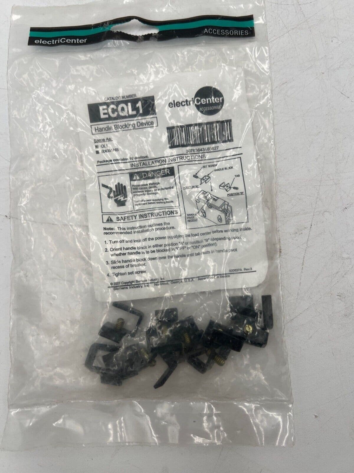 Electricenter ECQL1 Handle Blocking Device 10PC Pack NEW – image 1