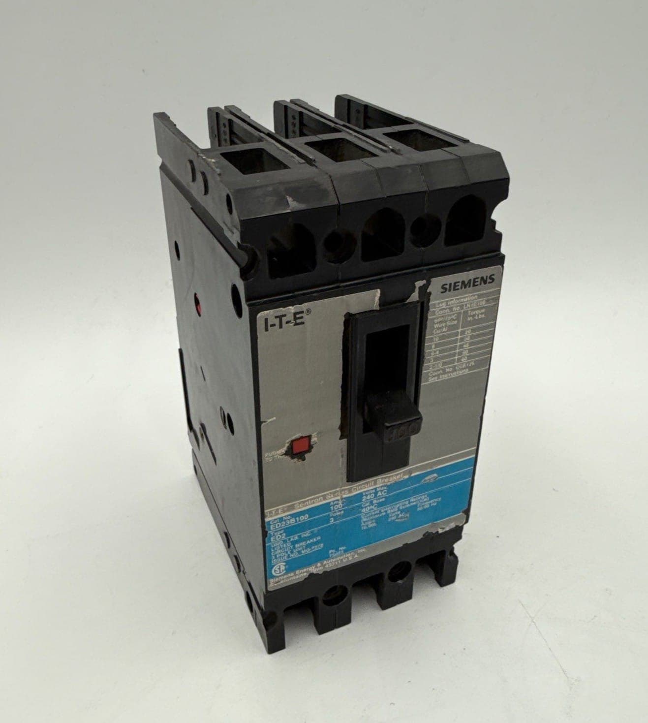 Siemens ED23B100 Circuit Breaker — image 1 of 8