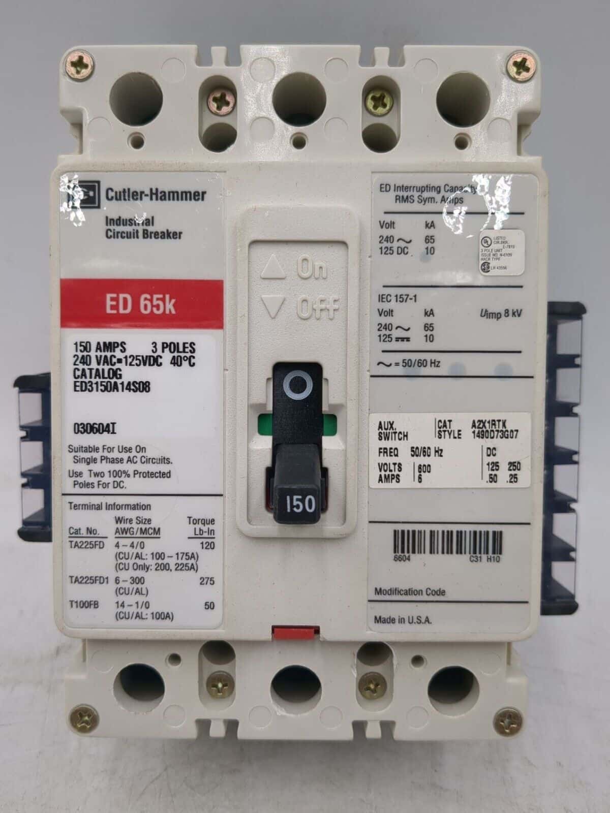 Cutler-Hammer ED3150A14S08 Circuit Breaker — image 1 of 7