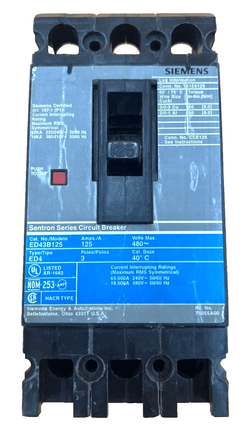 Siemens ED43B125 Circuit Breaker — image 1 of 6