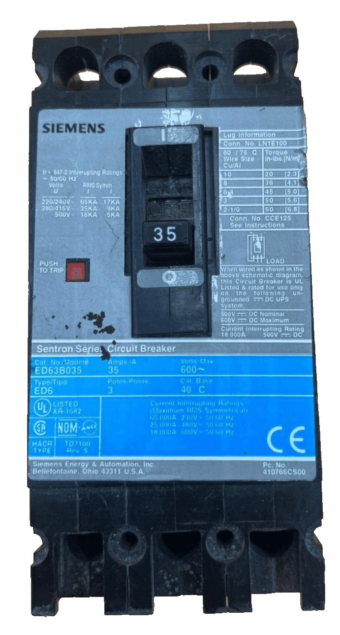 Siemens ED63B035 Circuit Breaker — image 1 of 6
