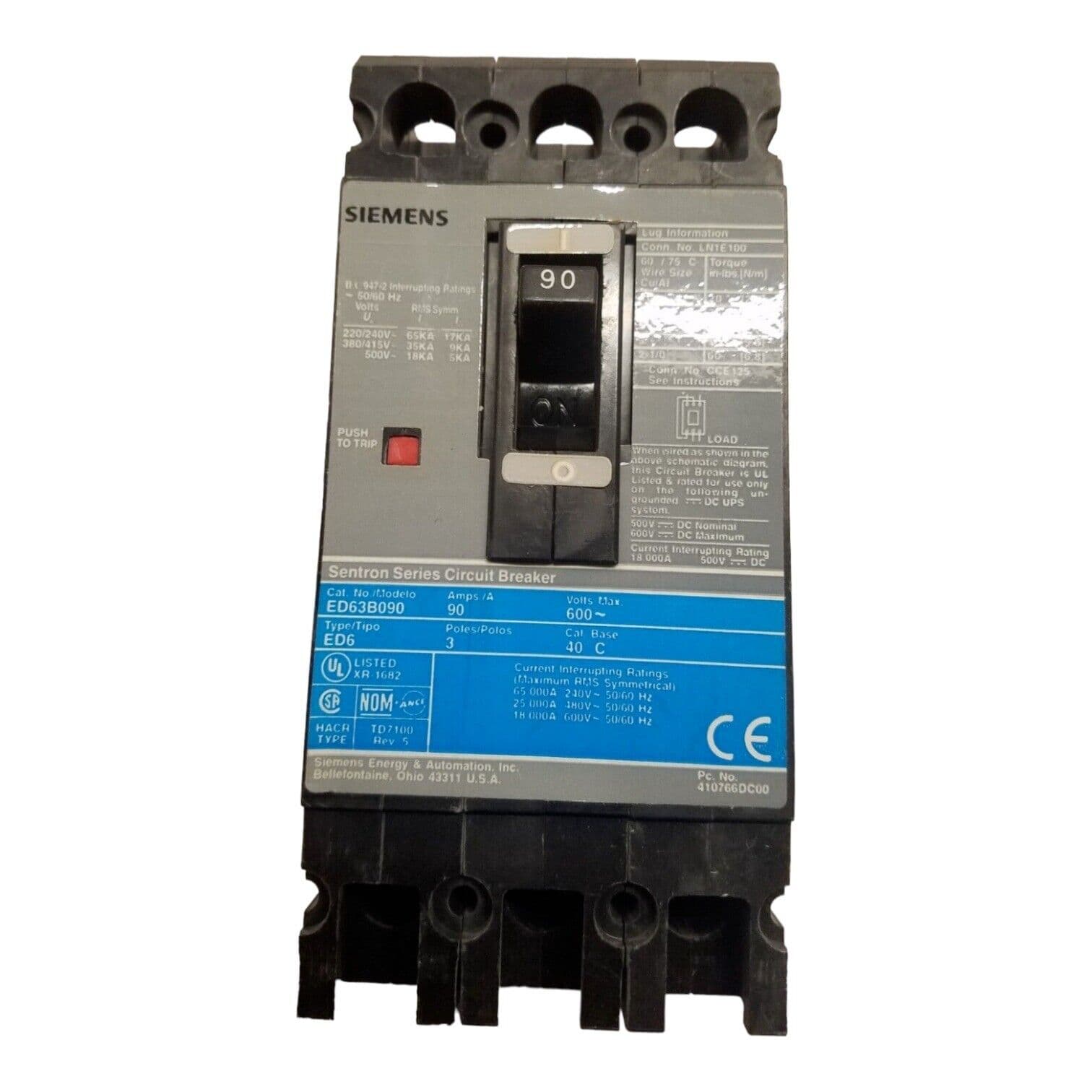 Siemens ED63B090 Circuit Breaker — image 1 of 7
