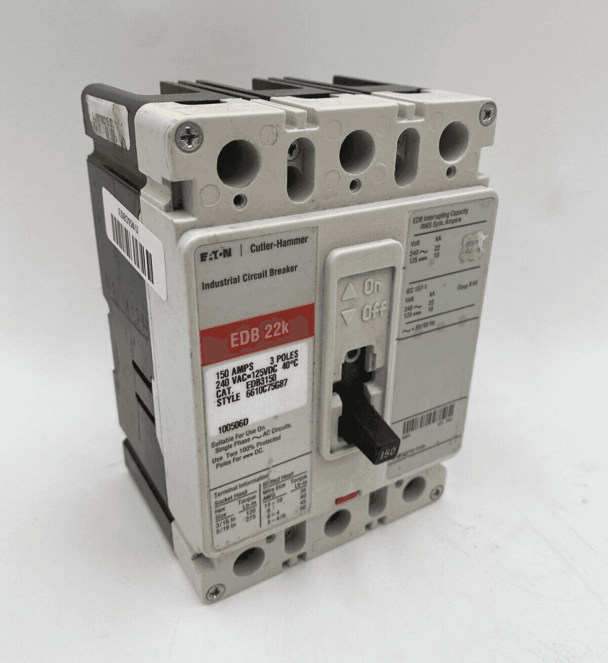 Eaton EDB3150 Circuit Breaker — image 1 of 12