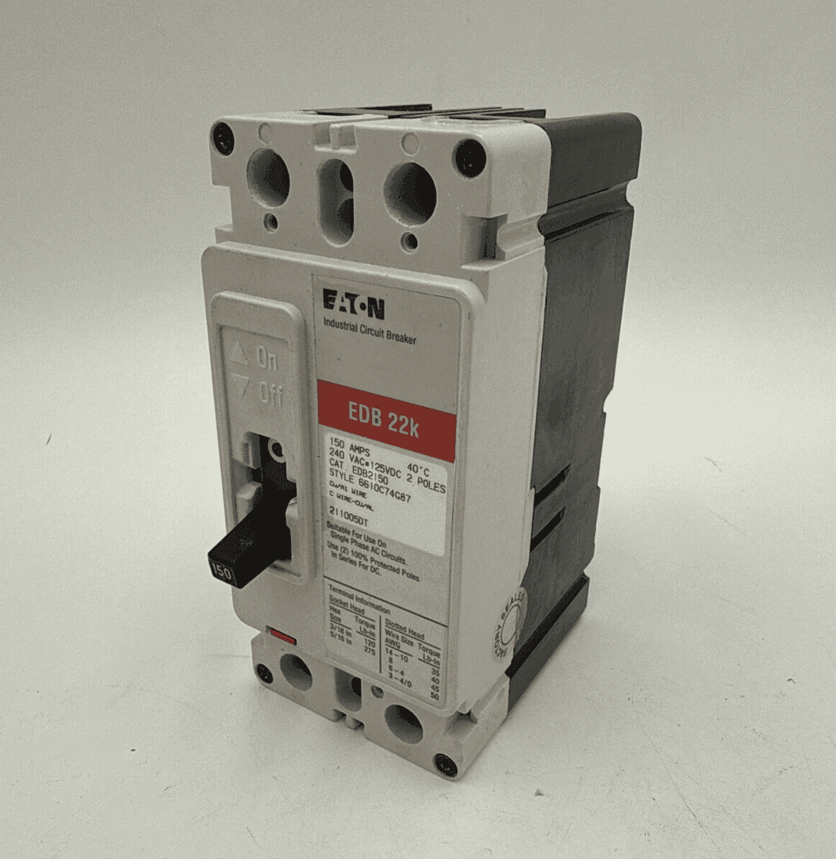 Eaton EDB2150 Circuit Breaker — image 1 of 10