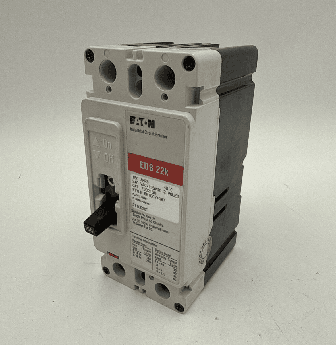 Eaton EDB2150 Circuit Breaker — image 1 of 10