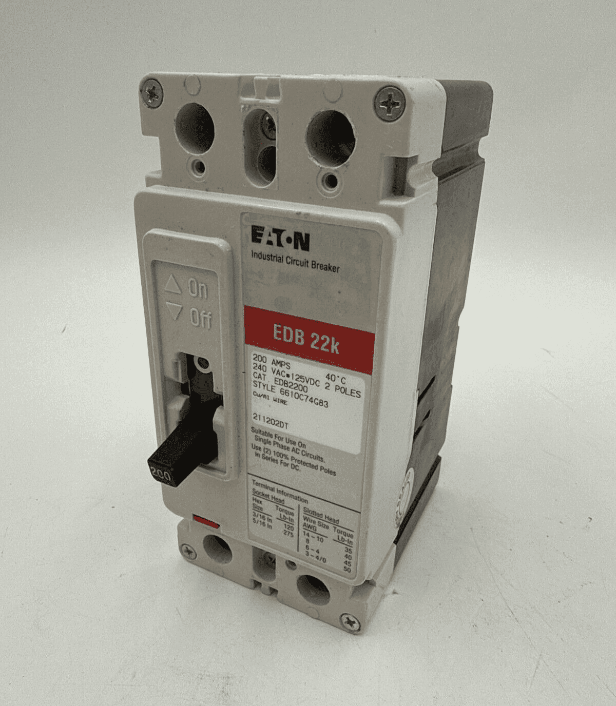 Eaton EDB2200 Circuit Breaker — image 1 of 9