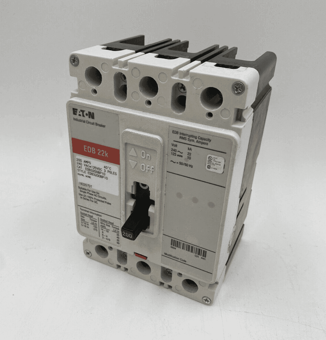 Eaton EDB3200BP10 Circuit Breaker — image 1 of 12