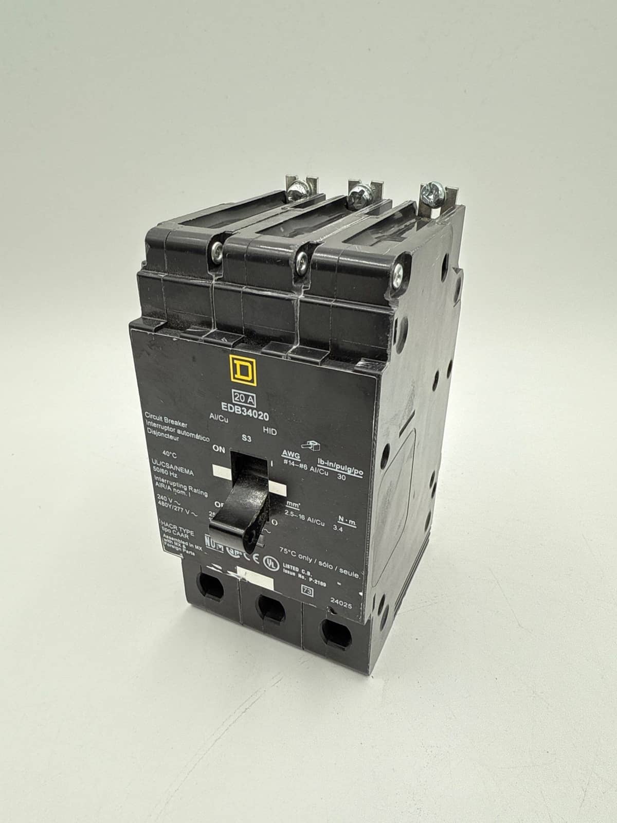 Square D EDB34020 Circuit Breaker — image 1 of 7