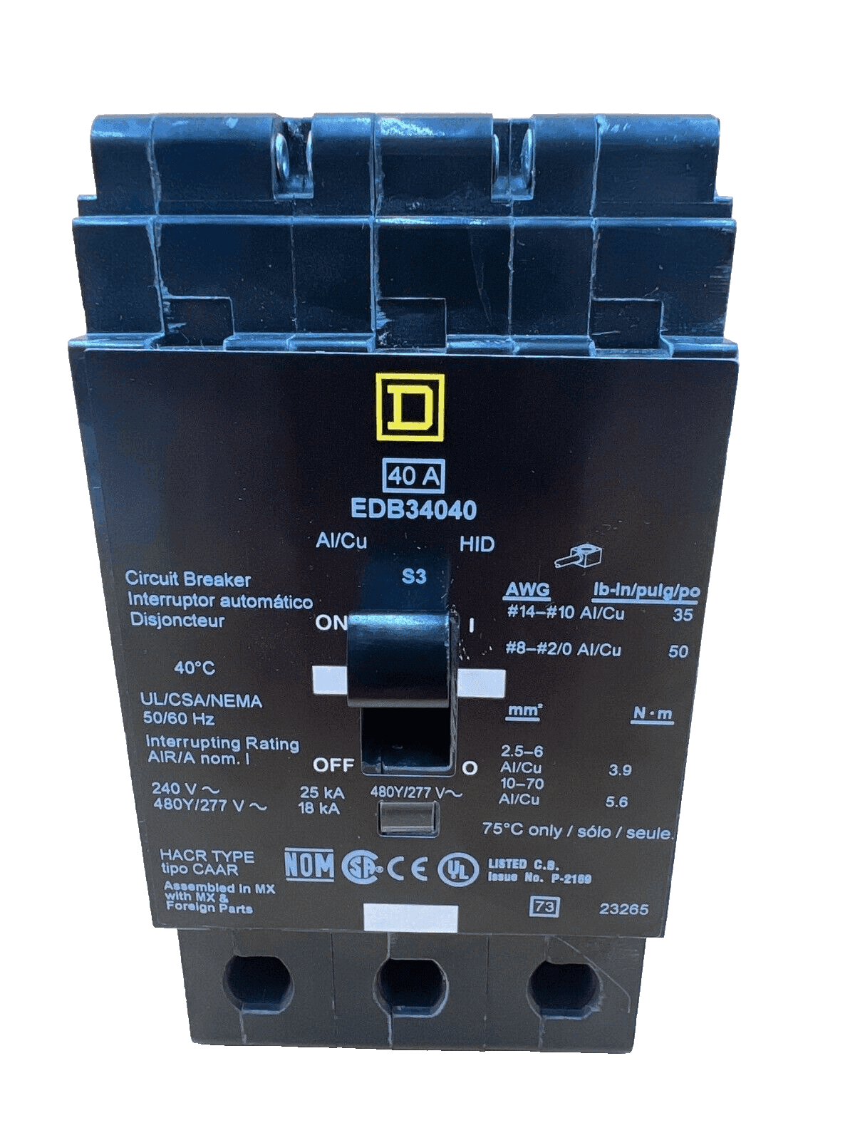 Square D EDB34040 Circuit Breaker — image 1 of 6