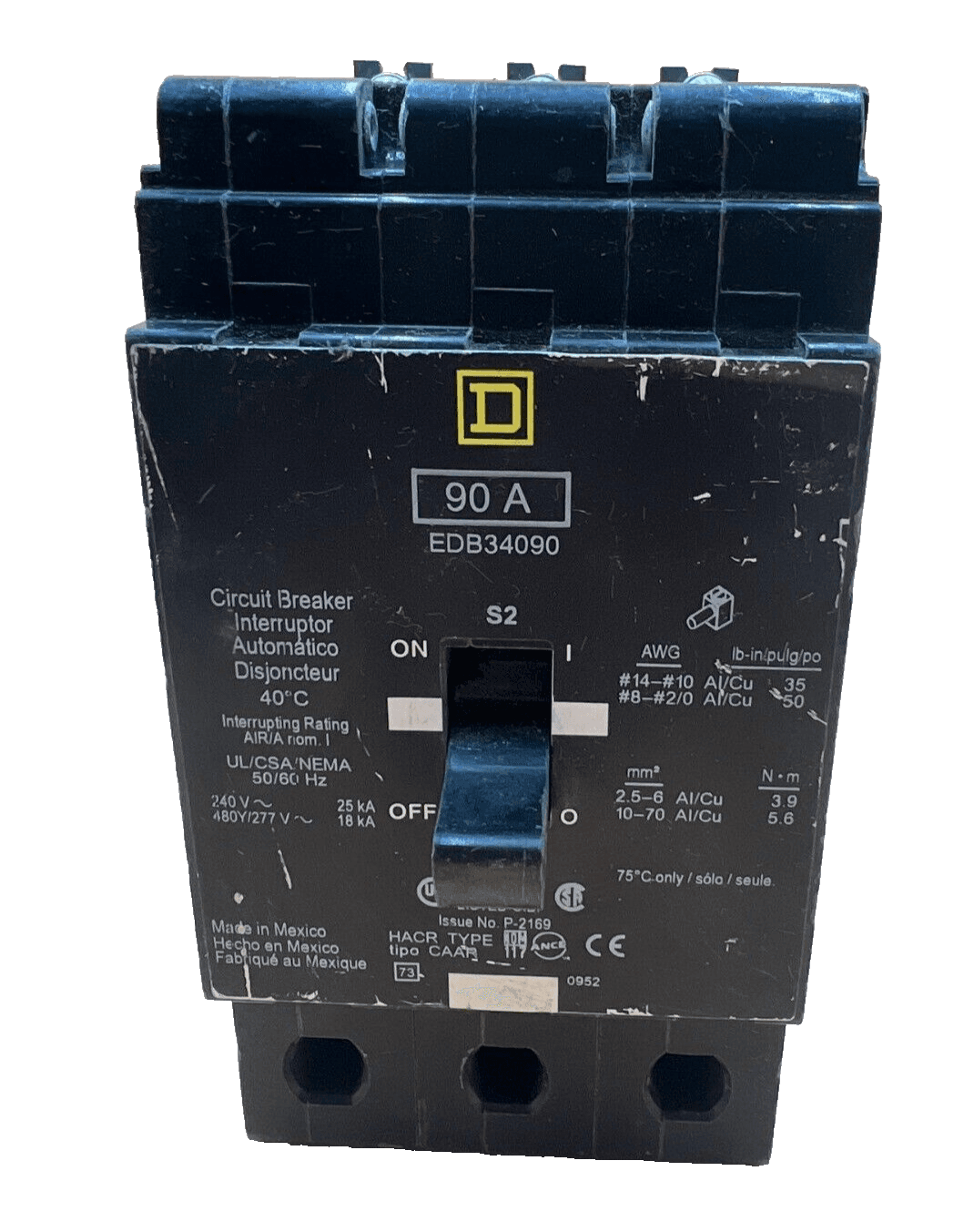 Square D EDB34090 Circuit Breaker — image 1 of 6