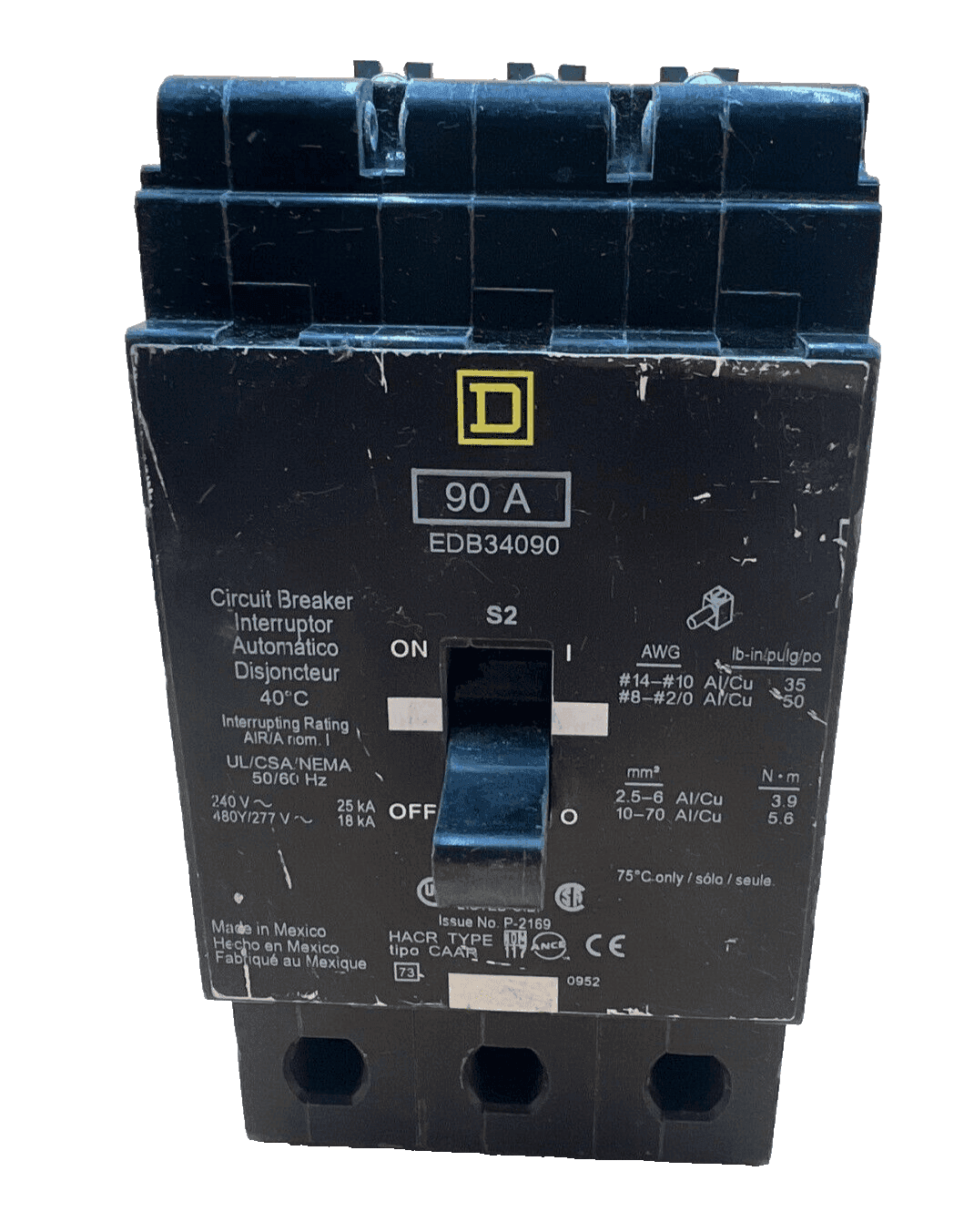 Square D EDB34090 Circuit Breaker — image 1 of 6