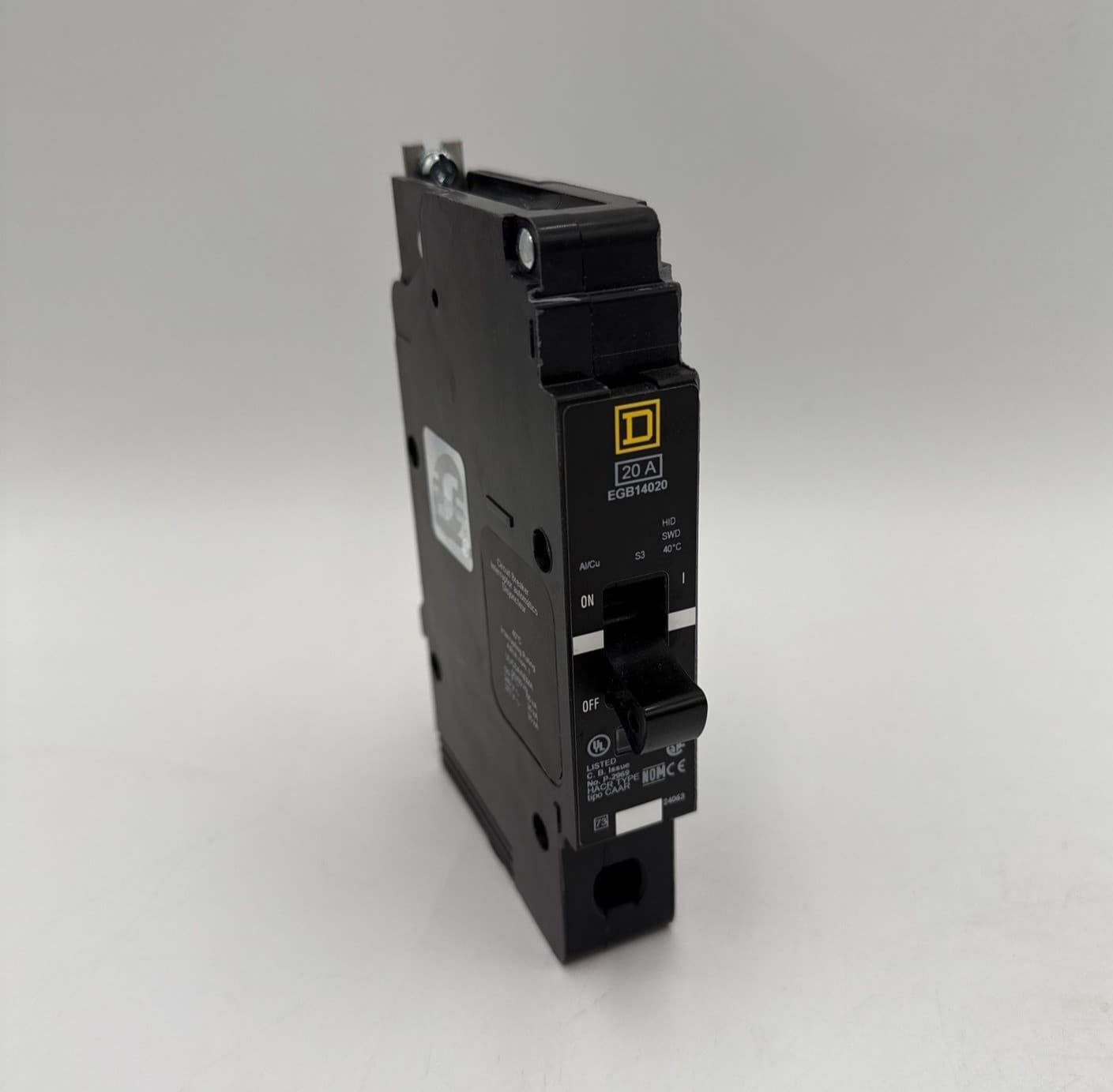 Square D EGB14020 Circuit Breaker 20A 1P 277V EGB 20 Amp 1 Pole Bolt On – image 1