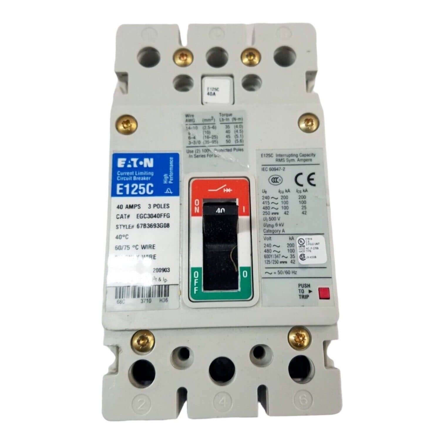 Eaton EGC3040FFG Circuit Breaker — image 1 of 7