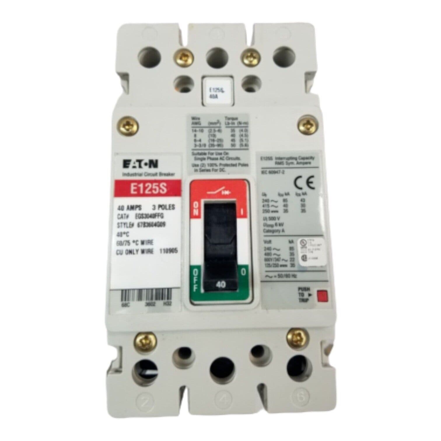 Eaton EGS3040FFG Circuit Breaker — image 1 of 7