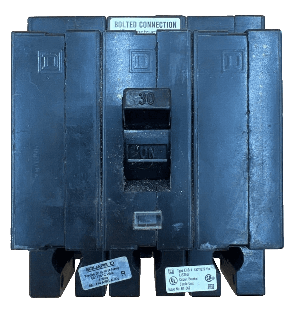 Square D EHB34030 Circuit Breaker 30A 3P 480V 3PH Bolt on 30 Amp 3 Pole EHB – image 1