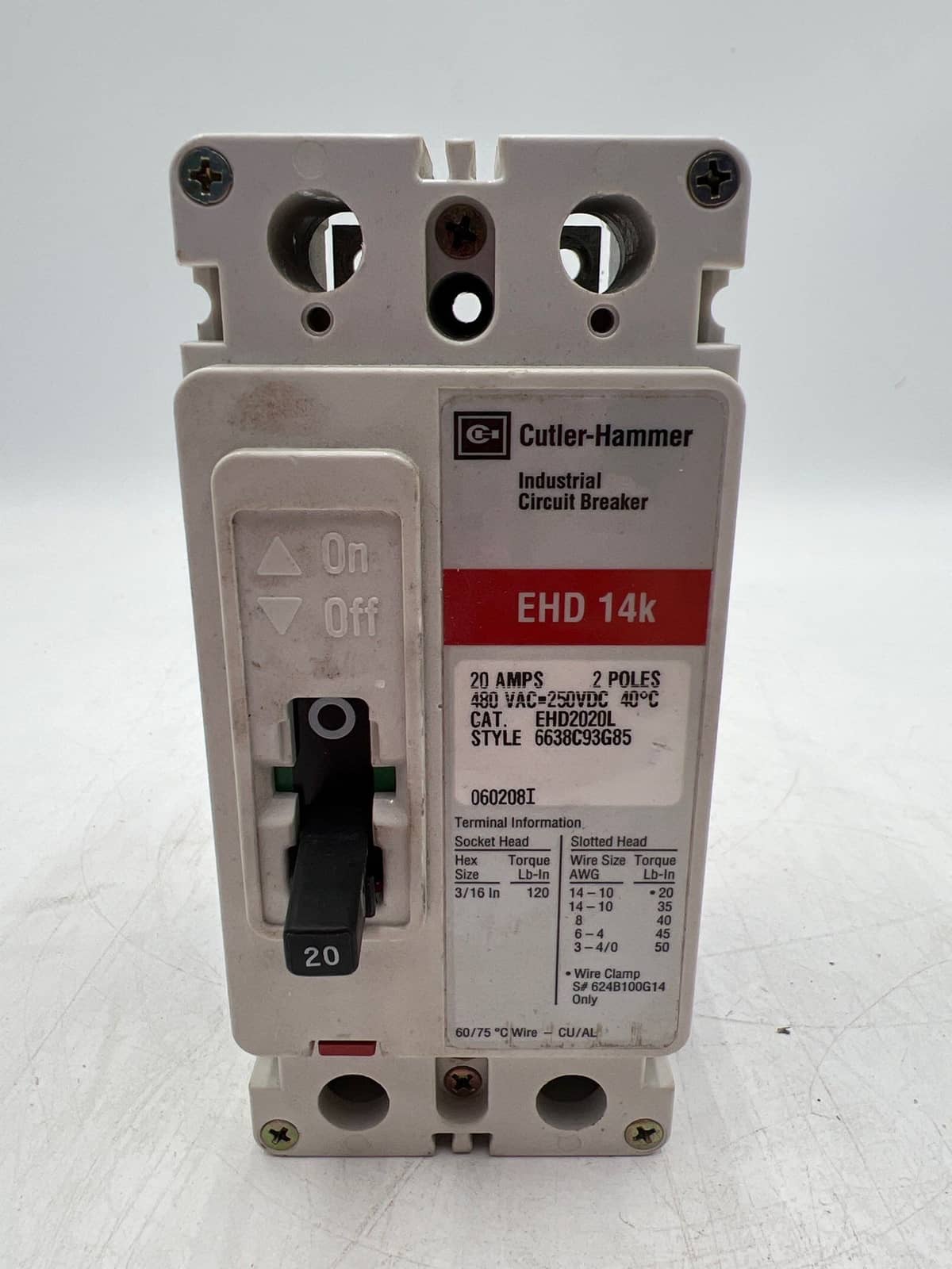 Cutler-Hammer EHD2020L Circuit Breaker — image 1 of 6
