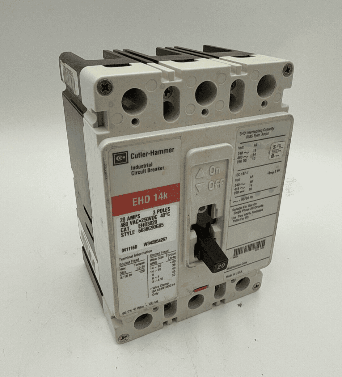 Cutler-Hammer EHD3020 Circuit Breaker — image 1 of 7
