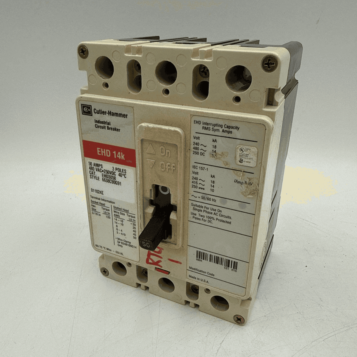 Cutler-Hammer EHD3050 Circuit Breaker — image 1 of 8