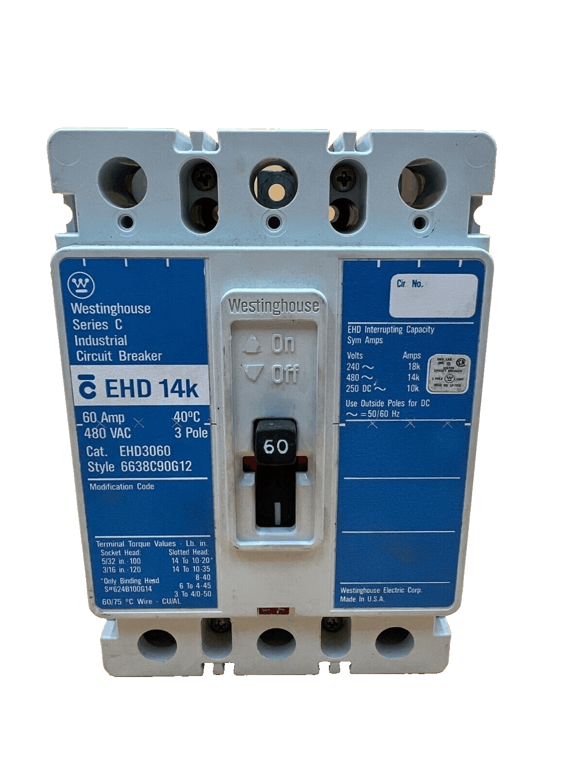 Cutler-Hammer EHD3060 Circuit Breaker — image 1 of 6