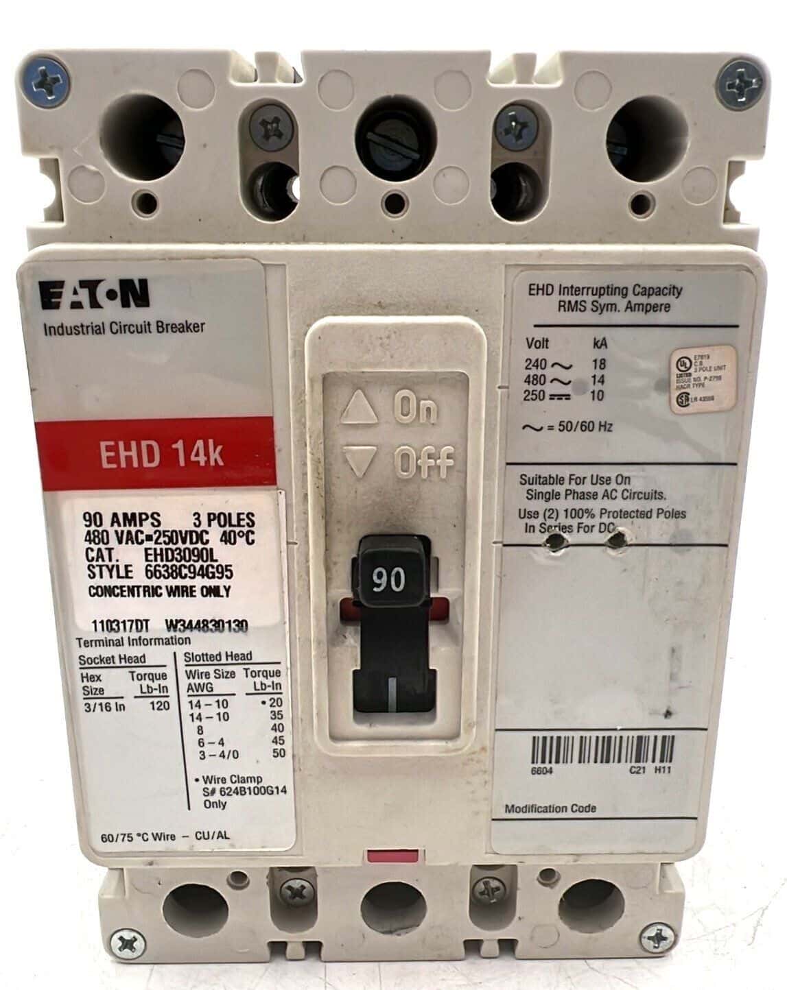 Eaton EHD3090L Circuit Breaker — image 1 of 7