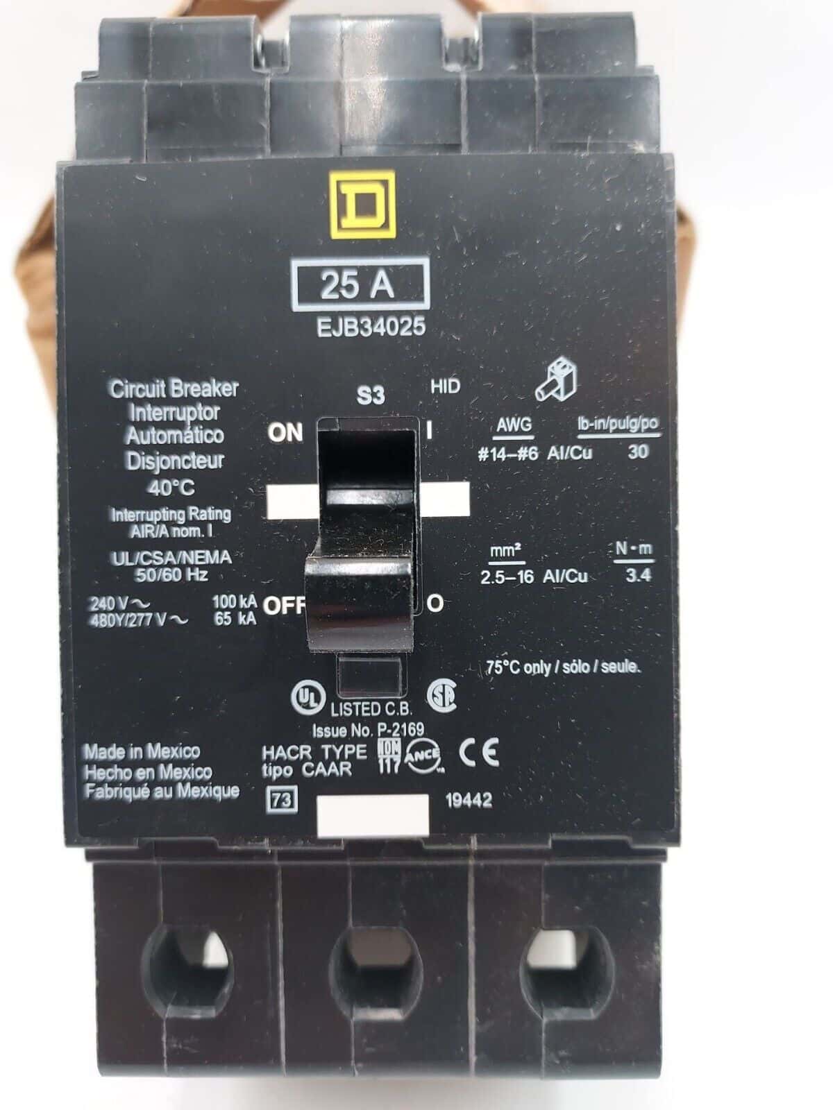 Square D EJB34025 Circuit Breaker — image 1 of 7
