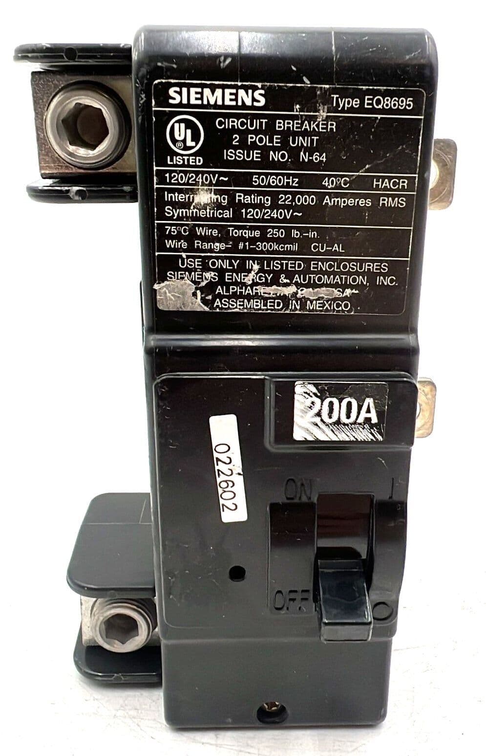 Siemens EQ8695 Circuit Breaker — image 1 of 7